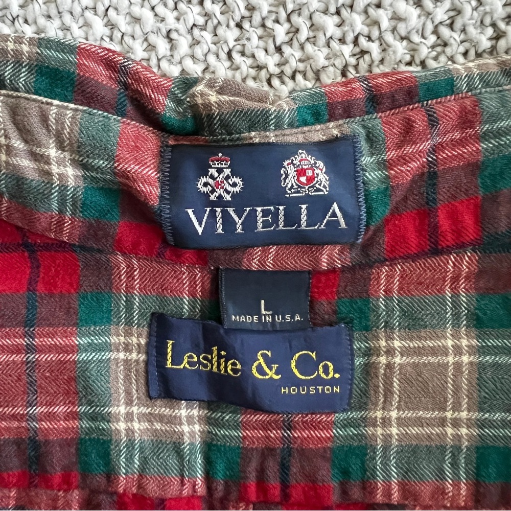 Viyella | Men's Red Plaid Wool Blend Shirt Size Large - Picture 6 of 7